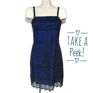 𝅺Vintage Rimini Beaded Mesh Lace Cocktail Dress Whimsigoth Y2K Flapper 4